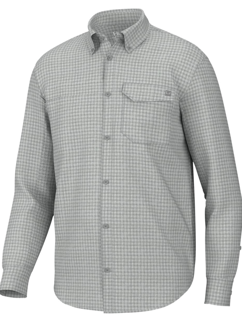 Huk Men's Gray Houndstooth Button-Down Shirt
